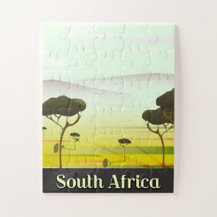 Quebra-cabeça Poster de viagens da noite da paisagem sul-african