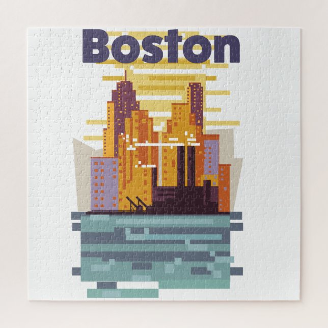 Quebra-cabeça Poster de viagens de Boston (Vertical)