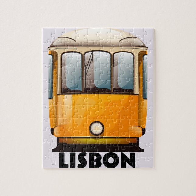 Quebra-cabeça Poster de viagens de elétrico amarelo de Lisboa (Vertical)