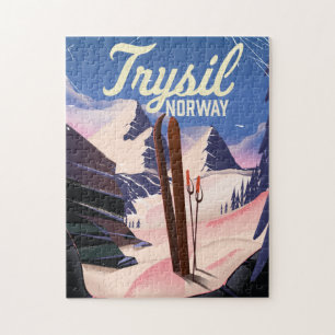 Quebra-cabeça poster de viagens de esqui da Noruega