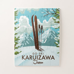 Quebra-cabeça Poster de viagens de Esqui Karuizawa Japão