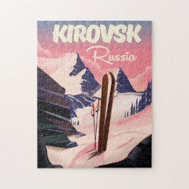 Quebra-cabeça Poster de viagens de esqui Kirovsk Rússia