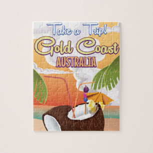 Quebra-cabeça Poster de viagens de Gold Coast, Austrália