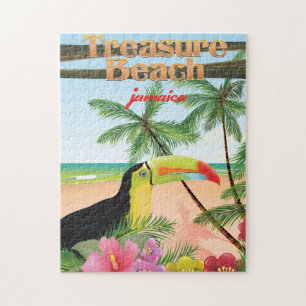 Quebra-cabeça Poster de viagens de Jamaica da praia do tesouro