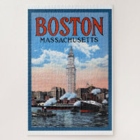 Poster de viagens de Massachusetts Vintage em Bost