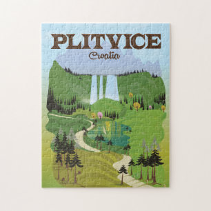 Quebra-cabeça Poster de viagens de Plitvice Croatia