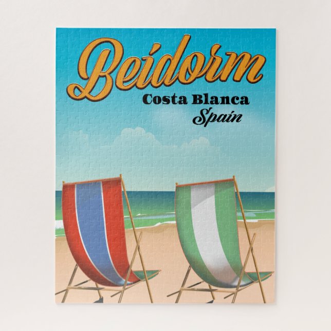 Quebra-cabeça Poster de viagens de praia de Benidorm (Vertical)