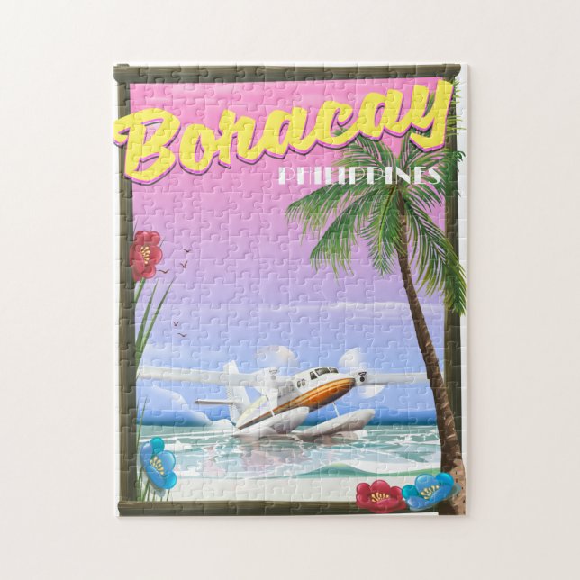 Quebra-cabeça Poster de viagens de praia de Boracay Filipinas (Vertical)