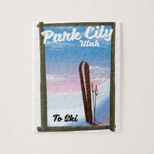 Quebra-cabeça Poster de viagens do esqui de Park City Utá
