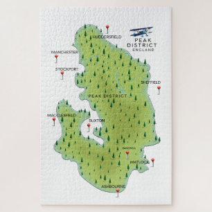 Quebra-cabeça poster de viagens do mapa da Inglaterra Cumbria.