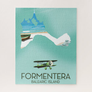 Quebra-cabeça Poster de viagens do mapa das ilhas Baleares de Fo