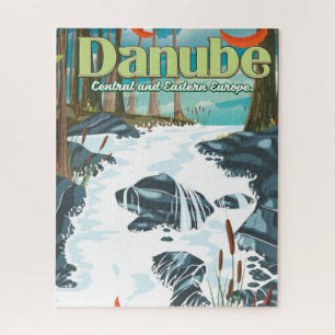 Quebra-cabeça Poster de viagens do rio Danúbio Europeu
