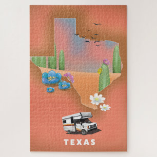 Quebra-cabeça Poster de viagens do Texas