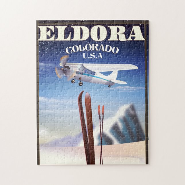 Quebra-cabeça Poster de viagens Eldora Colorado. (Vertical)