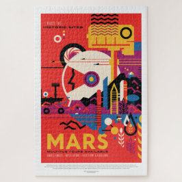 Quebra-cabeça Poster de viagens Espacial Vintage Red Planet Mars