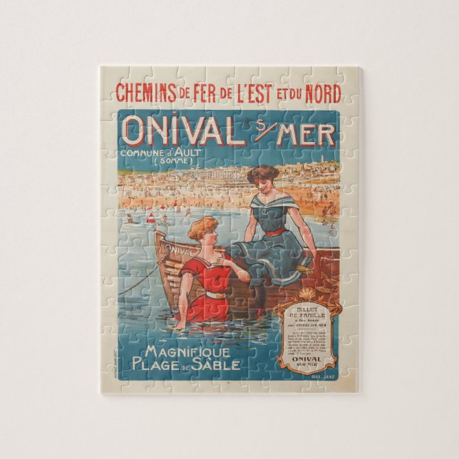 Quebra-cabeça Poster de viagens francês à beira-mar Quebra-cabeç (Vertical)