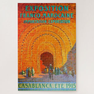 Quebra-cabeça Poster de viagens francês Casablanca Marrocos Vint