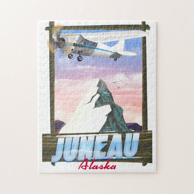 Quebra-cabeça Poster de viagens Juneau Alaska (Vertical)