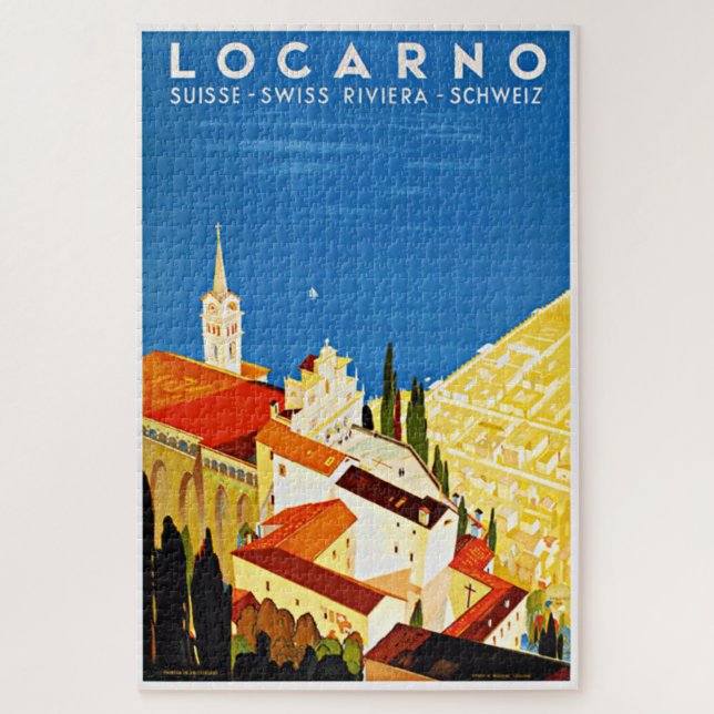 Quebra-cabeça Poster de Viagens vintage de Locarno Riviera (Vertical)