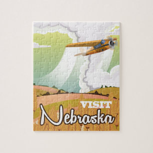 Quebra-cabeça Poster de viagens vintage de Nebraska