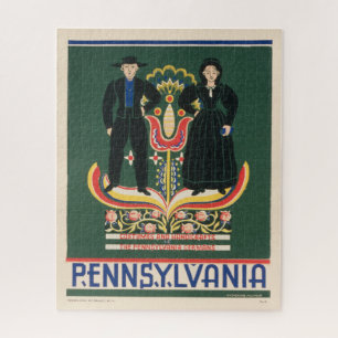 Quebra-cabeça Poster De viagens vintage Para Lancaster County, P