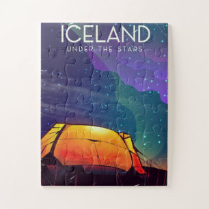 Quebra-cabeça Poster de viagens vintage "sob as estrelas" da Isl