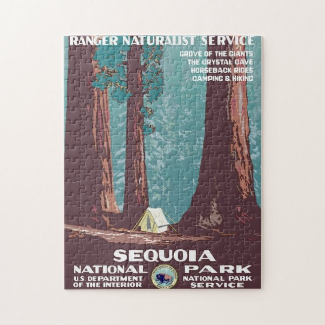 Quebra-cabeça Poster do Parque Nacional Sequoia, 1938 (Vertical)