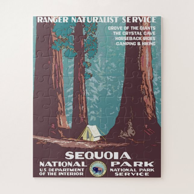 Quebra-cabeça Poster do Parque Nacional Sequoia, 1938 (Vertical)