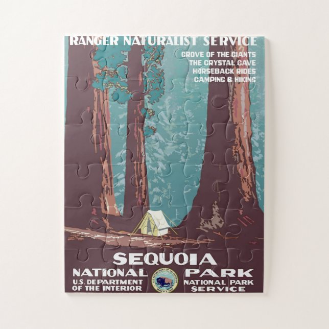 Quebra-cabeça Poster do Parque Nacional Sequoia, 1938 (Vertical)