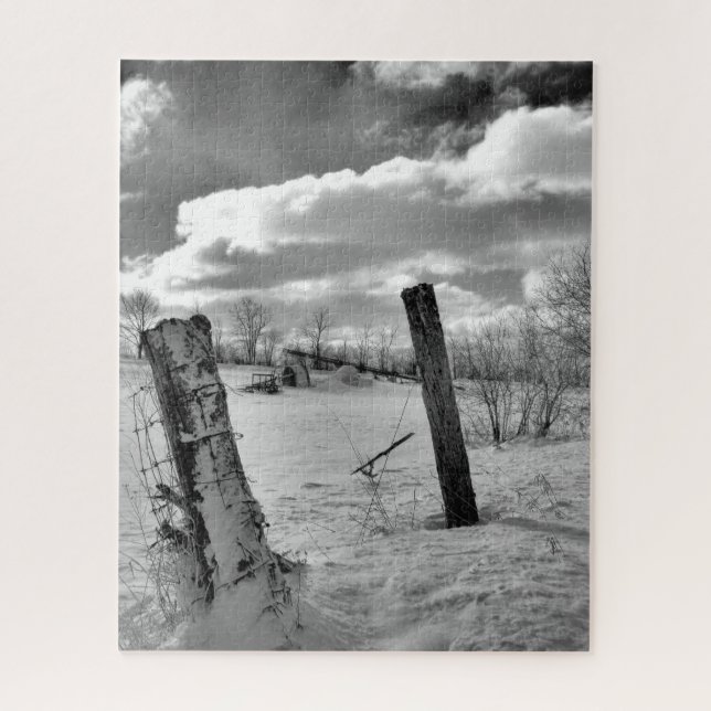Quebra-cabeça Postes na Neve (Vertical)