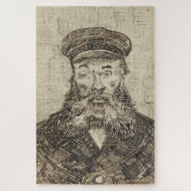 Postman Joseph Roulin (Sepia Sketch) (por van Gogh