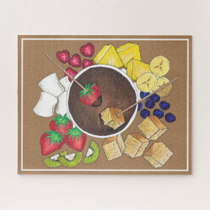 Quebra-cabeça Pote de Fondue de Chocolate Fruta de de Comida de