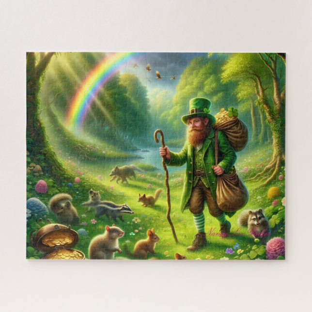 Quebra-cabeça Pote Leprechaun do Dia de São Patrício de Busca Do (Horizontal)