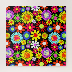 Quebra-cabeça Potência das flores do hippie-primavera