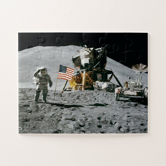 Quebra-cabeça Pouso Histórico da Apollo na Lua nos EUA (Horizontal)