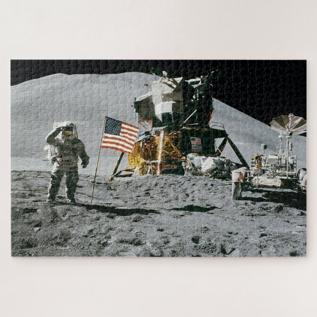 Quebra-cabeça Pouso Histórico da Apollo na Lua nos EUA (Horizontal)