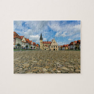 Quebra-cabeça Praça da cidade velha em Bardejov, Slovakia