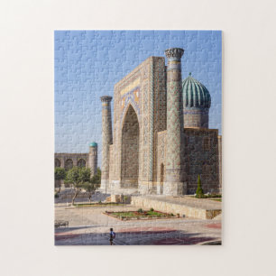 Quebra-cabeça Praça Registan ao pôr do sol - Samarkand, Uzbequ