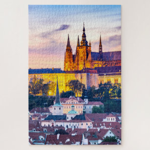 Castelo de praga 520/1000/1500 pçs quebra-cabeças de madeira para