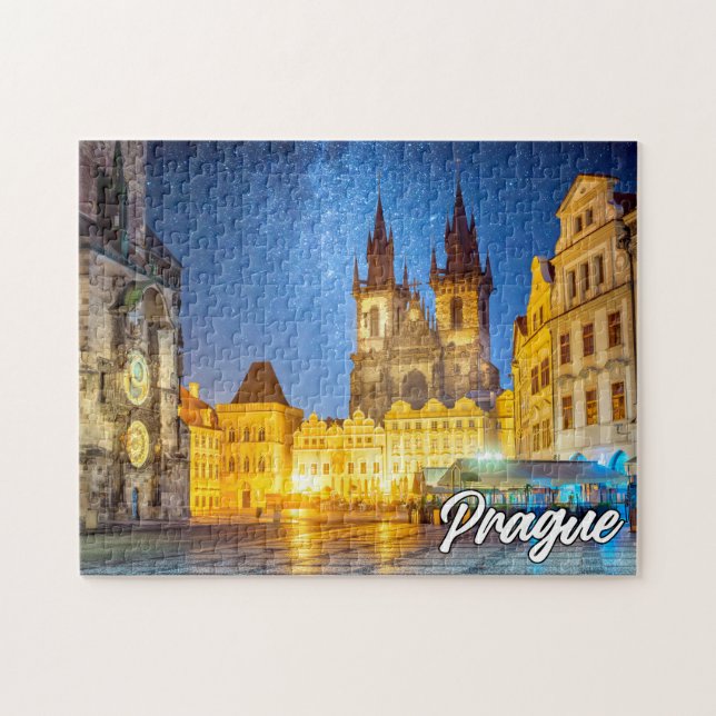 Quebra-cabeça Praga, República Tcheca, Depois do Anoitecer (Horizontal)