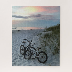 Quebra-cabeça Praia Bicicletas Sunset