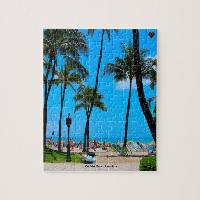 Quebra-cabeça Praia de Waikiki Honolulu (Vertical)