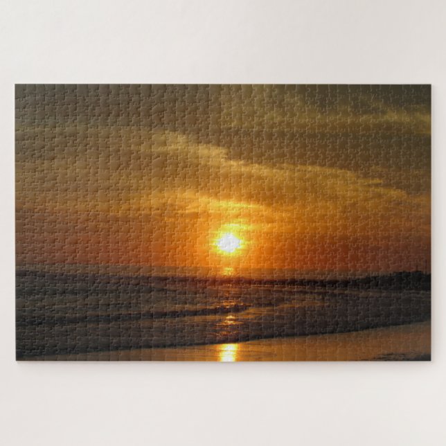 Quebra-cabeça praia do pôr do sol (Horizontal)
