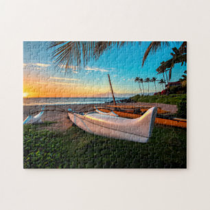 Quebra-cabeça Praia sul de Maui no por do sol Maui, Havaí