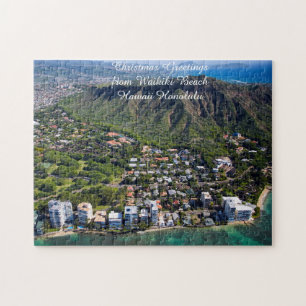 Quebra-cabeça Praia Waikiki Hawaii Honolulu.