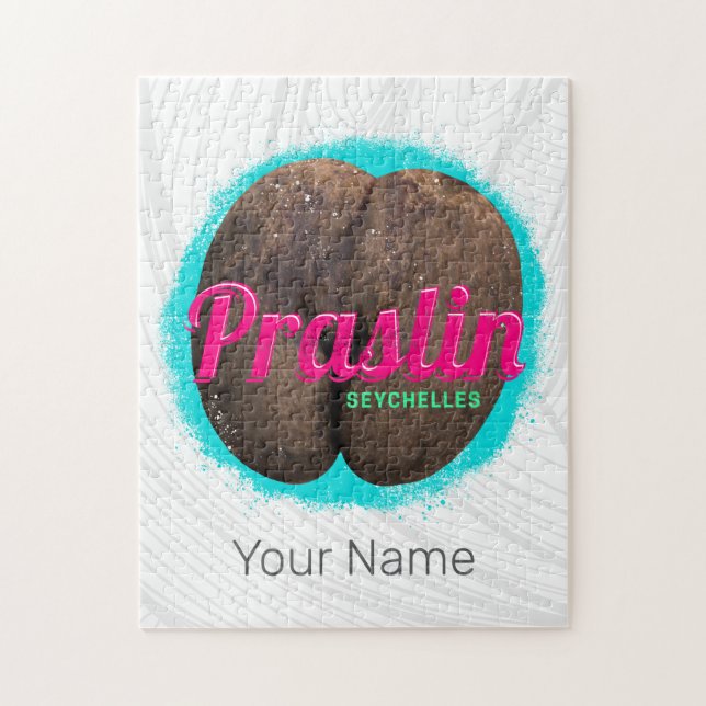 Quebra-cabeça Praslin Seychelles Oceano Índico Vintage Souvenir (Vertical)