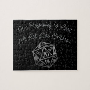 Quebra-cabeça Prata D20 Critmas Tabletop Role Player Dice PNP