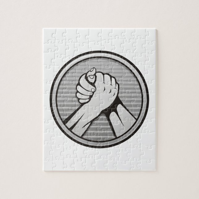 Quebra-cabeça Prata de luta do braço (Vertical)