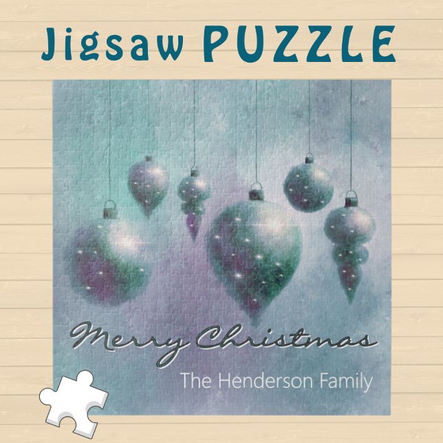 Quebra-cabeça Prata de Turquesa de Natal Personalizada (Criador carregado)