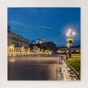 Quebra-cabeça Prato della Valle à noite em Padova, Itália
